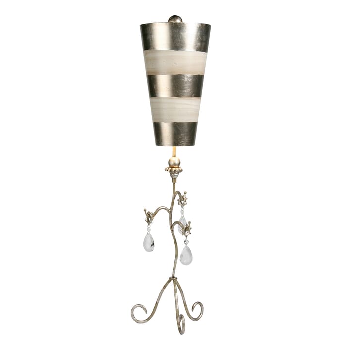Tivoli 1-Light Table Lamp in Cream and Silver parchment tapered Tivoli 1-Light Table Lamp in Cream and Silver parchment tapered