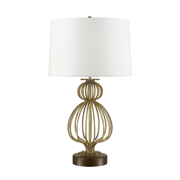 Lafitte 1-Light Table Lamp in Glazed Gilt Steel Body Lafitte 1-Light Table Lamp in Glazed Gilt Steel Body