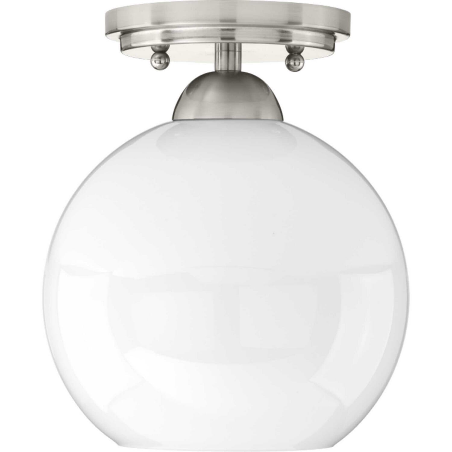Brushed Nickel One Light Flush Mount from the Carisa Collection