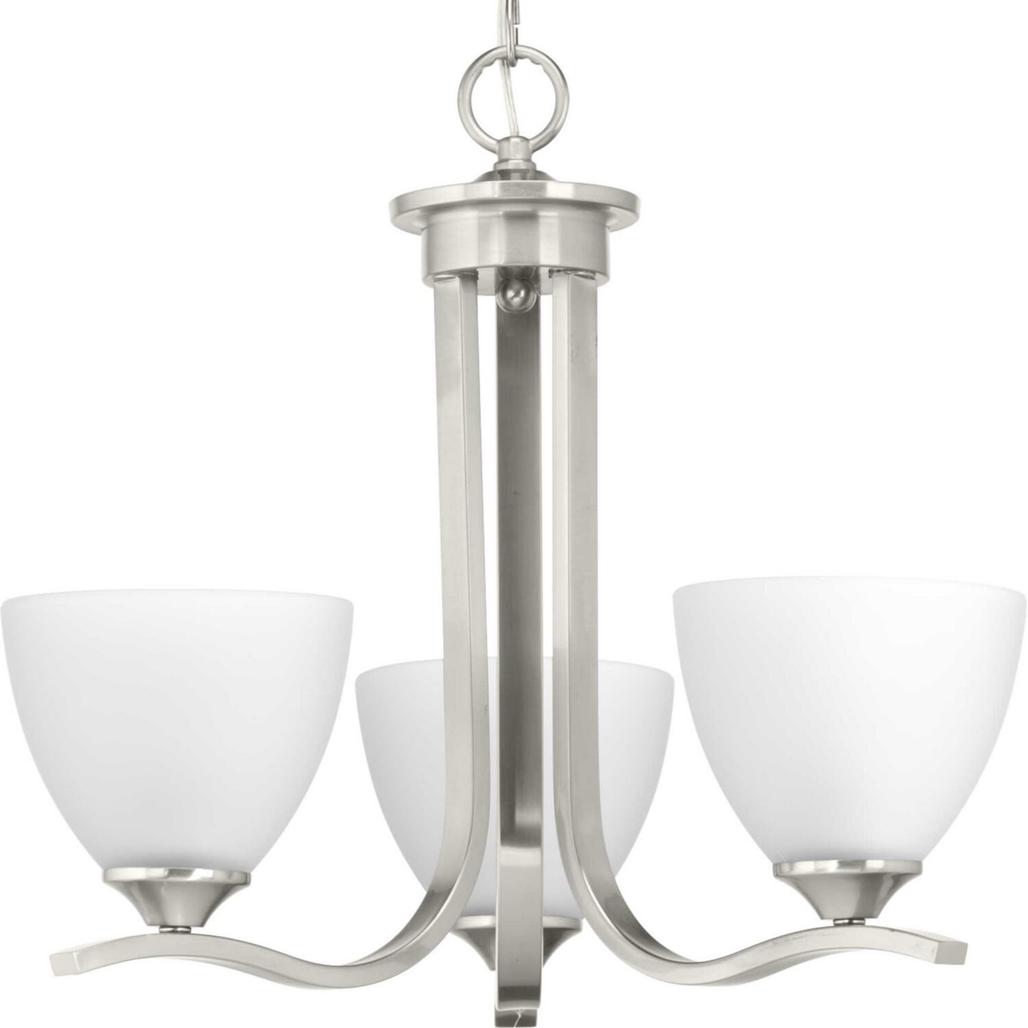 Brushed Nickel Three Light Chandelier from the Laird Collection