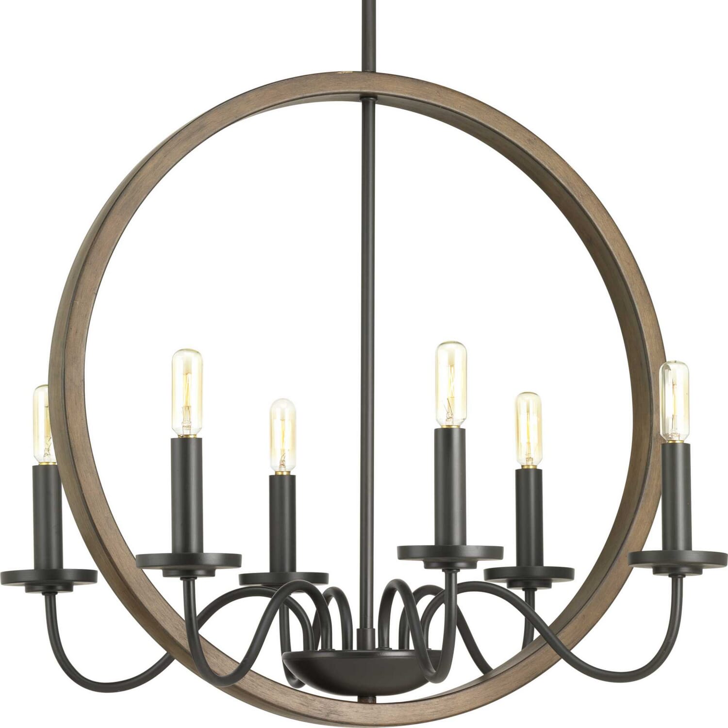 Antique Bronze Six Light Chandelier from the Fontayne Collection