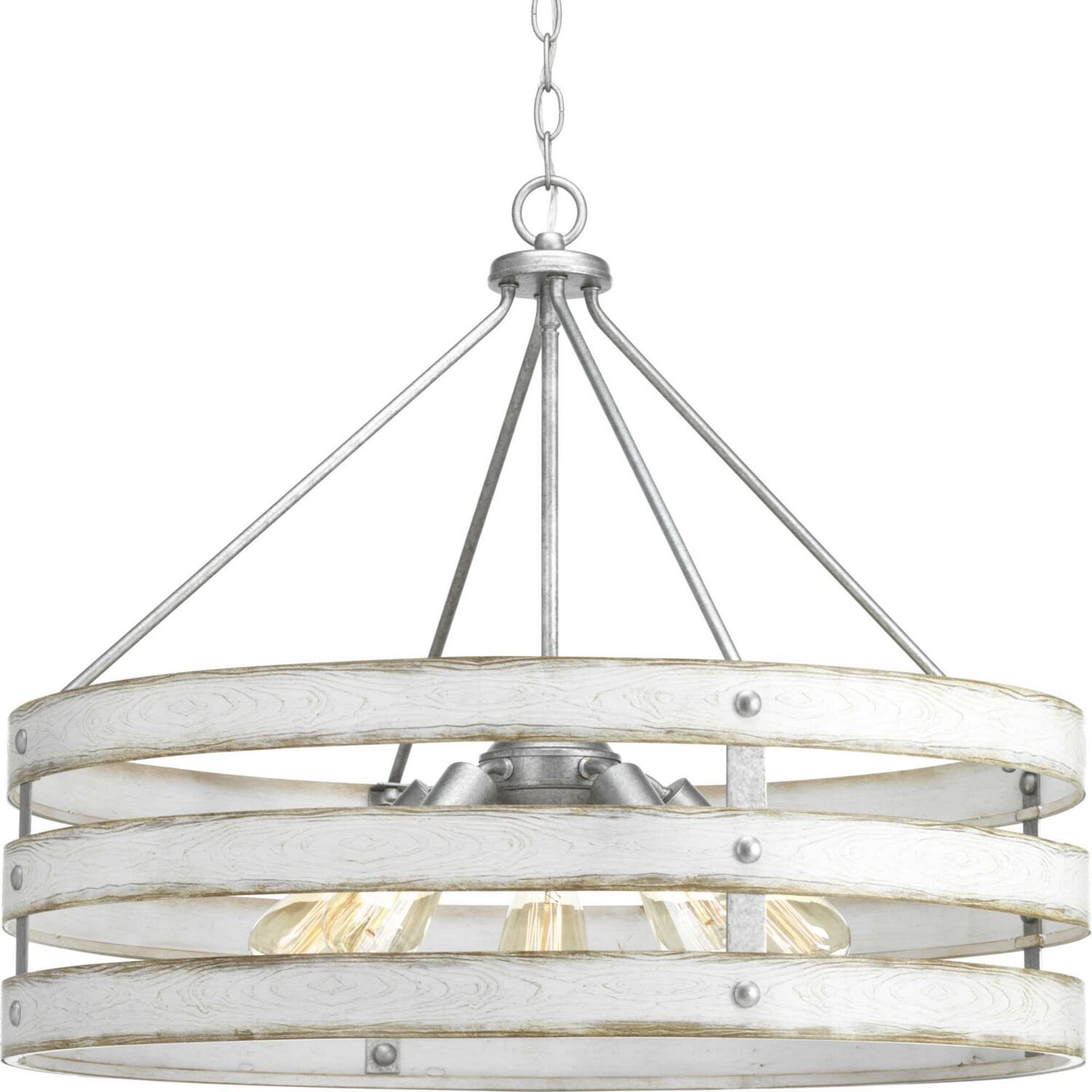 Galvanized Finish Five Light Pendant from the Gulliver Collection