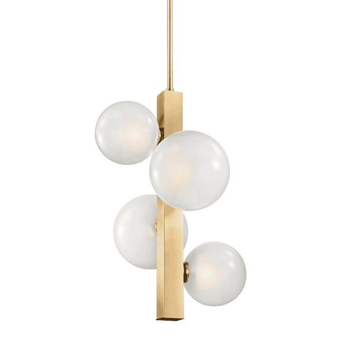 Hudson Valley Hinsdale 4-Light 27" Pendant Light in Aged Brass Hudson Valley Hinsdale 4-Light 27" Pendant Light in Aged Brass