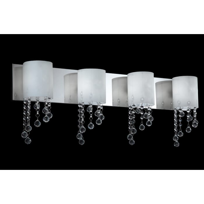 Z-Lite Jewel 4-Light Bathroom Vanity Light In Chrome Z-Lite Jewel 4-Light Bathroom Vanity Light In Chrome