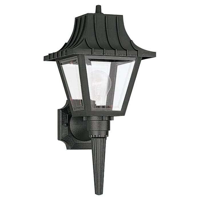 Polycarbonate Outdoor 1-Light Outdoor Wall Lantern in Black Polycarbonate Outdoor 1-Light Outdoor Wall Lantern in Black