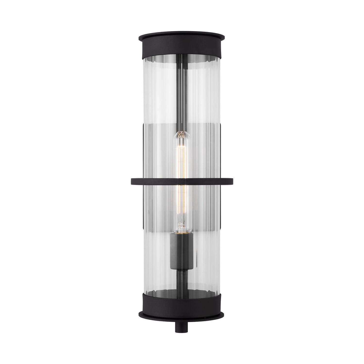 Alcona 1-Light Outdoor Wall Lantern in Black
