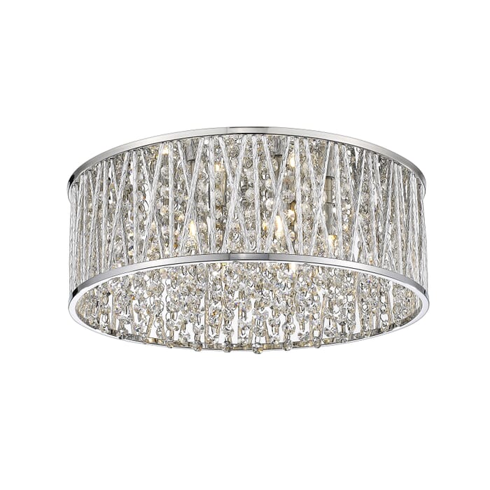 Z-Lite Terra 6-Light Flush Mount Ceiling Light In Chrome Z-Lite Terra 6-Light Flush Mount Ceiling Light In Chrome