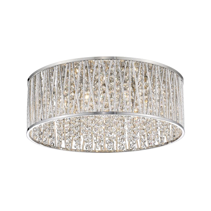 Z-Lite Terra 7-Light Flush Mount Ceiling Light In Chrome Z-Lite Terra 7-Light Flush Mount Ceiling Light In Chrome