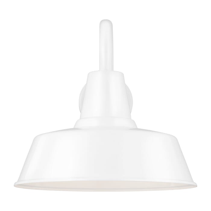 Barn Light 1-Light Outdoor Wall Lantern in White Barn Light 1-Light Outdoor Wall Lantern in White