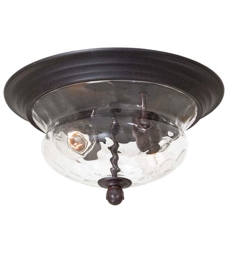 The Great Outdoors Merrimack 2-Light 7" Outdoor Ceiling Light in Corona Bronze