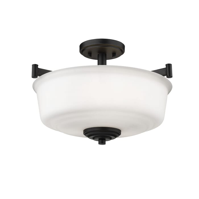Burbank 3-Light Semi-Flush in Black Burbank 3-Light Semi-Flush in Black