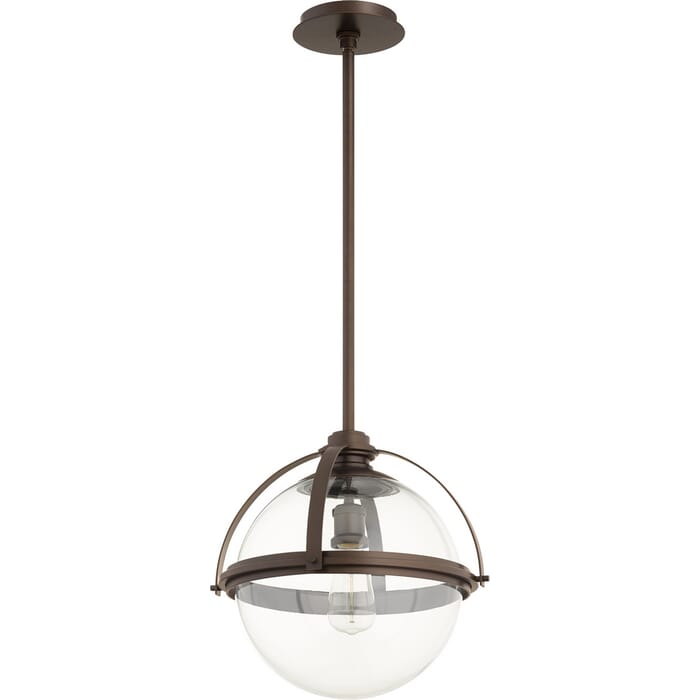 Quorum Transitional 15" Pendant Light in Oiled Bronze Quorum Transitional 15" Pendant Light in Oiled Bronze