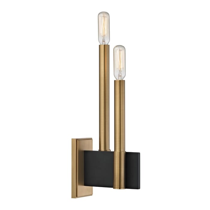 Hudson Valley Abrams 2-Light 13" Wall Sconce in Aged Brass Hudson Valley Abrams 2-Light 13" Wall Sconce in Aged Brass