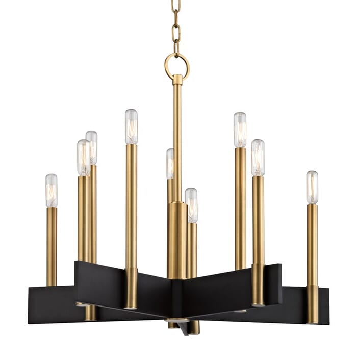 Hudson Valley Abrams 10-Light Chandelier in Aged Brass Hudson Valley Abrams 10-Light Chandelier in Aged Brass