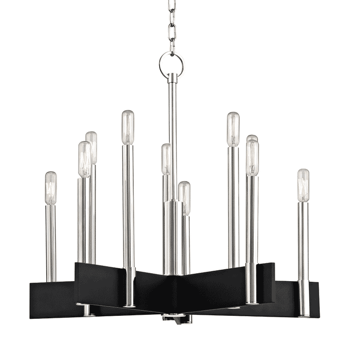 Hudson Valley Abrams 10-Light Chandelier in Polished Nickel Hudson Valley Abrams 10-Light Chandelier in Polished Nickel