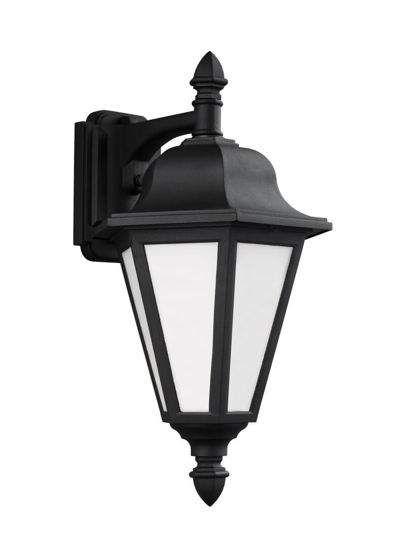 Generation Lighting. Brentwood One Light Outdoor Wall Lantern Black 89825 12