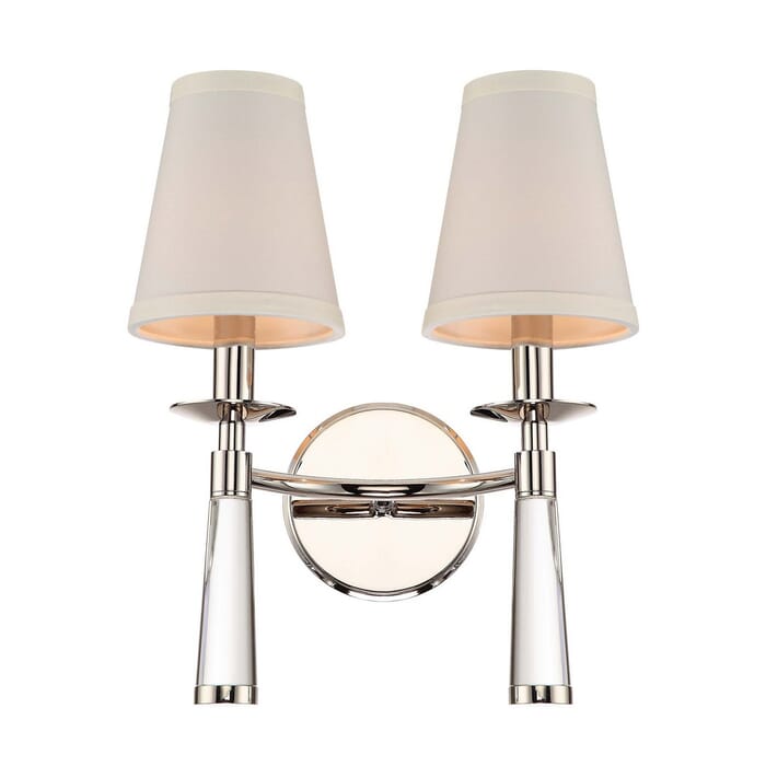 Crystorama Baxter 2-Light 15" Wall Sconce in Polished Nickel Crystorama Baxter 2-Light 15" Wall Sconce in Polished Nickel