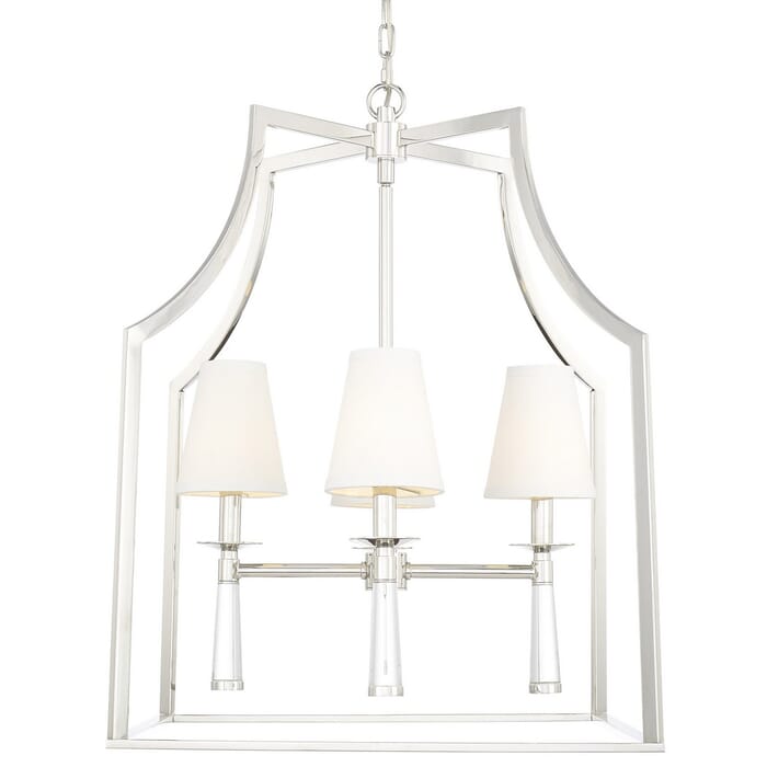 Crystorama Baxter 4-Light 30" Transitional Chandelier in Polished Nickel Crystorama Baxter 4-Light 30" Transitional Chandelier in Polished Nickel