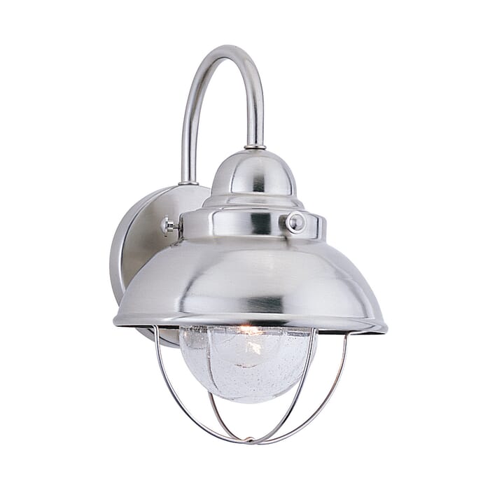 Sea Gull Sebring 11" Outdoor Wall Light in Brushed Stainless Sea Gull Sebring 11" Outdoor Wall Light in Brushed Stainless