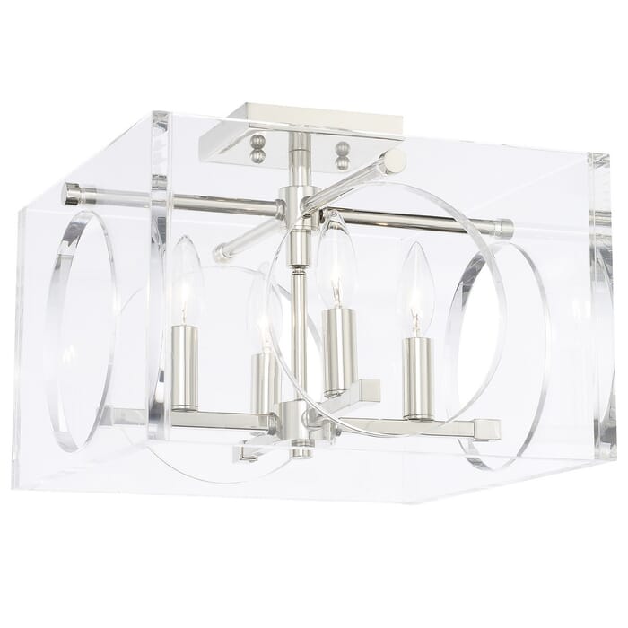 Crystorama Drake 4-Light Ceiling Light in Polished Nickel Crystorama Drake 4-Light Ceiling Light in Polished Nickel