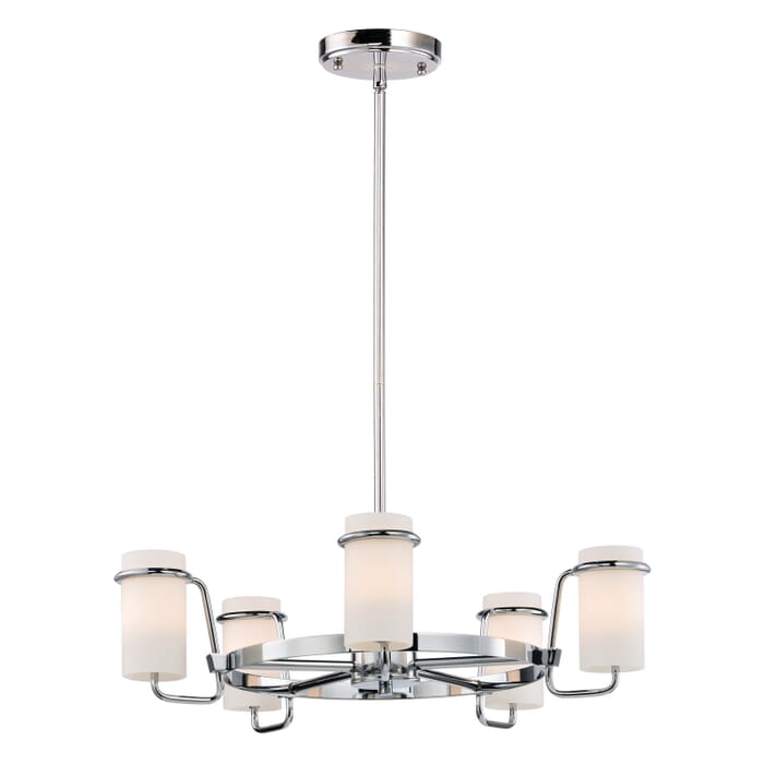 Avant 5-Light Single-Tier Chandelier in Chrome Avant 5-Light Single-Tier Chandelier in Chrome