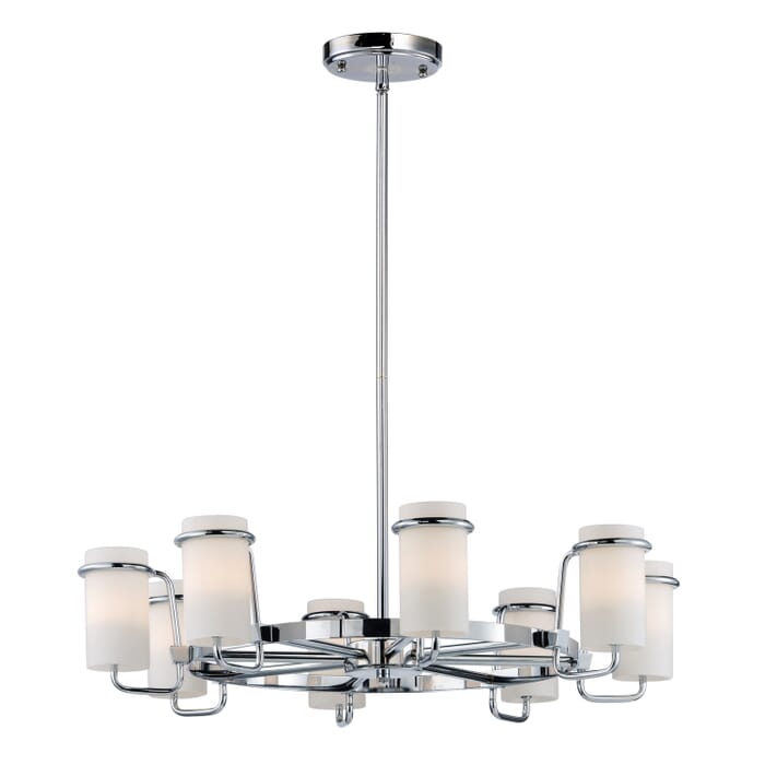Avant 8-Light Single-Tier Chandelier in Chrome Avant 8-Light Single-Tier Chandelier in Chrome