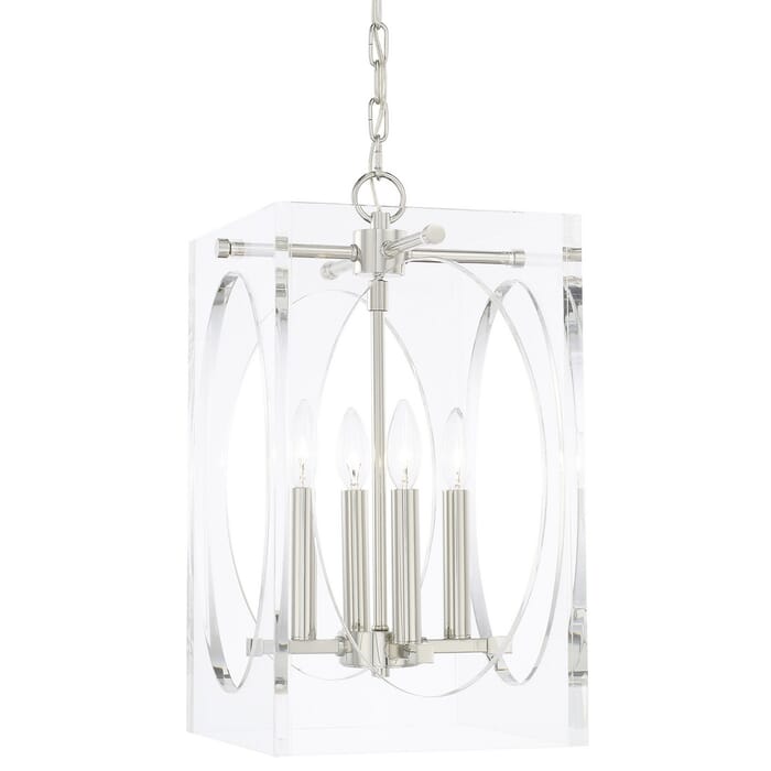 Crystorama Drake 4-Light 20" Modern Chandelier in Polished Nickel Crystorama Drake 4-Light 20" Modern Chandelier in Polished Nickel