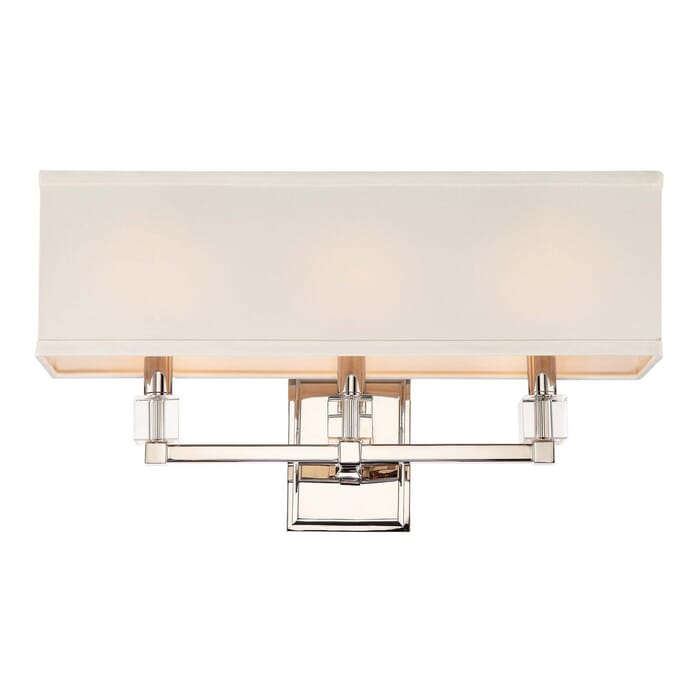 Crystorama Dixon 3-Light 25" Bathroom Vanity Light in Polished Nickel with Crystal Cubes Crystals Crystorama Dixon 3-Light 25" Bathroom Vanity Light in Polished Nickel with Crystal Cubes Crystals