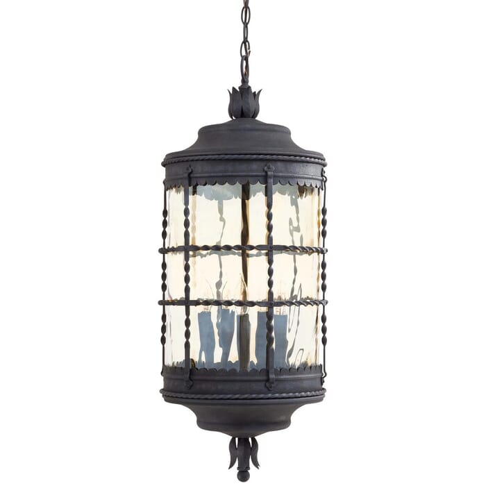 The Great Outdoors Mallorca 5-Light 32" Outdoor Hanging Light in Spanish Iron The Great Outdoors Mallorca 5-Light 32" Outdoor Hanging Light in Spanish Iron