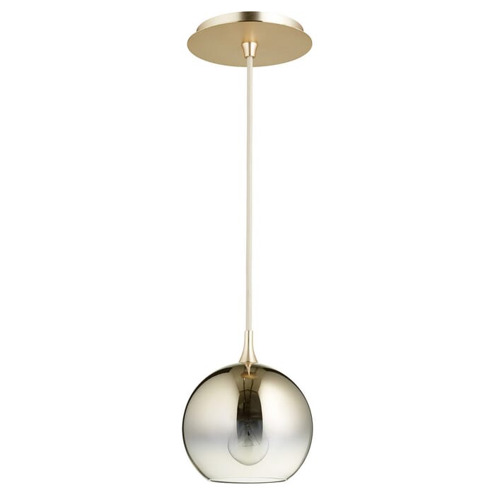 Quorum Transitional 6" Pendant Light in Satin Gold with Light Gold Ombre Quorum Transitional 6" Pendant Light in Satin Gold with Light Gold Ombre
