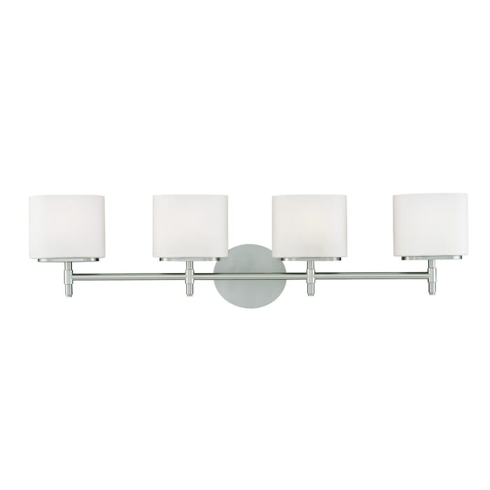 Hudson Valley Trinity 4-Light 31" Bathroom Vanity Light in Satin Nickel Hudson Valley Trinity 4-Light 31" Bathroom Vanity Light in Satin Nickel