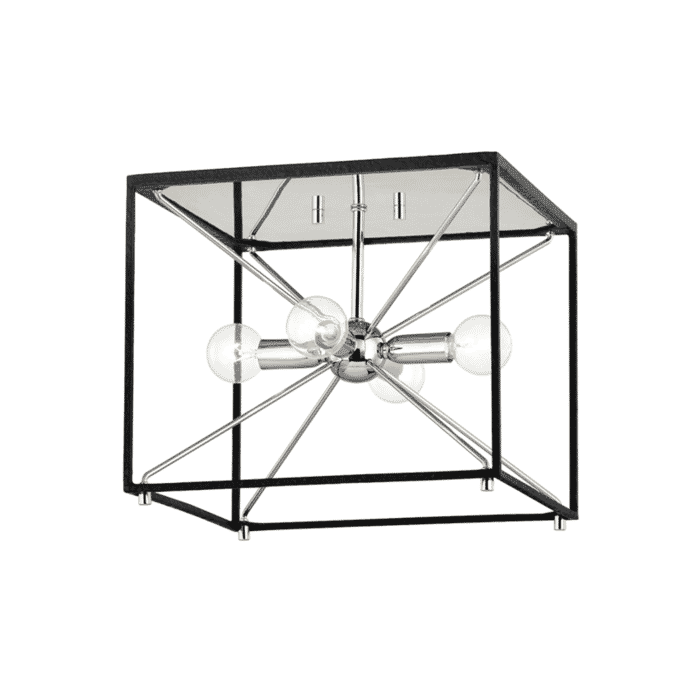 Hudson Valley Glendale 4-Light Chandelier in Polished Nickel and Black Hudson Valley Glendale 4-Light Chandelier in Polished Nickel and Black