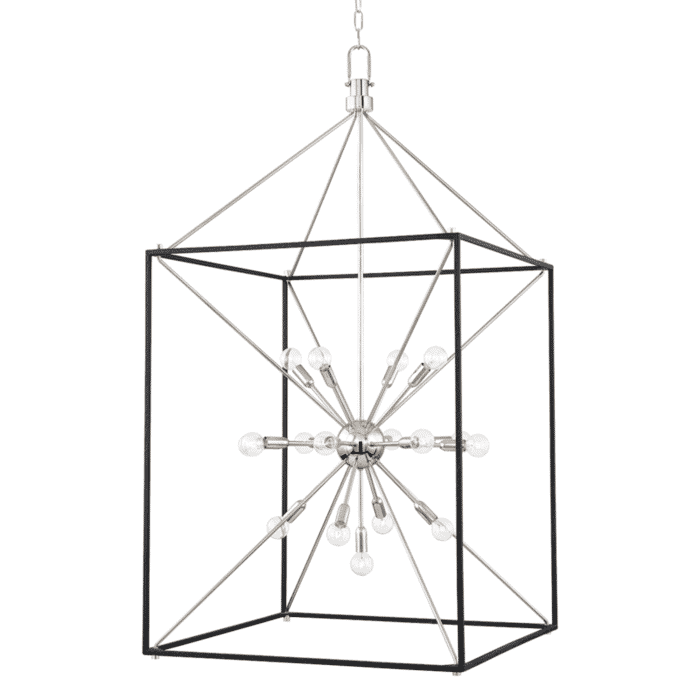 Hudson Valley Glendale 25-Light Chandelier in Polished Nickel and Black Hudson Valley Glendale 25-Light Chandelier in Polished Nickel and Black