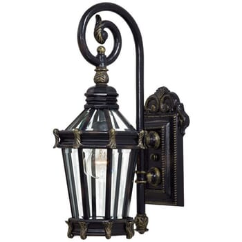 The Great Outdoors Stratford Hall 21" Outdoor Wall Light in Heritage with Gold Highlights