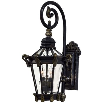 The Great Outdoors Stratford Hall 2-Light 25" Outdoor Wall Light in Heritage with Gold Highlights