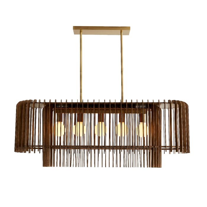 Arteriors Valencia 5-Light Linear Chandelier in Dark Walnut Arteriors Valencia 5-Light Linear Chandelier in Dark Walnut