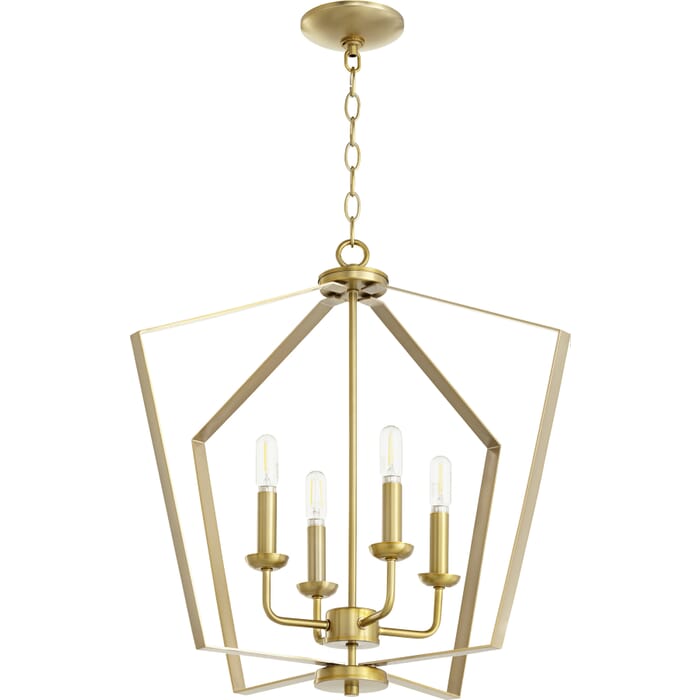 Quorum Quorum Home 4-Light 23" Foyer Light in Aged Brass Quorum Quorum Home 4-Light 23" Foyer Light in Aged Brass