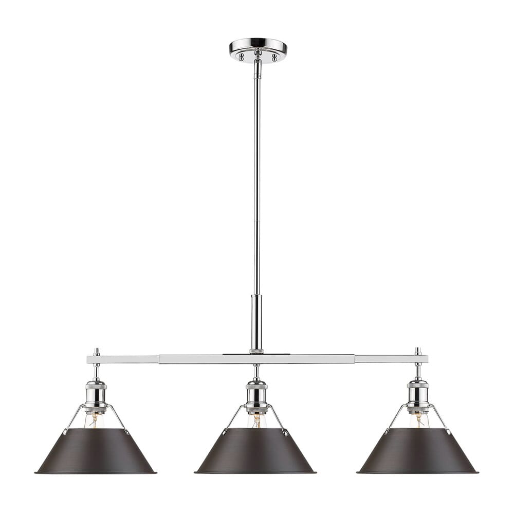 Three Light Linear Pendant by Golden