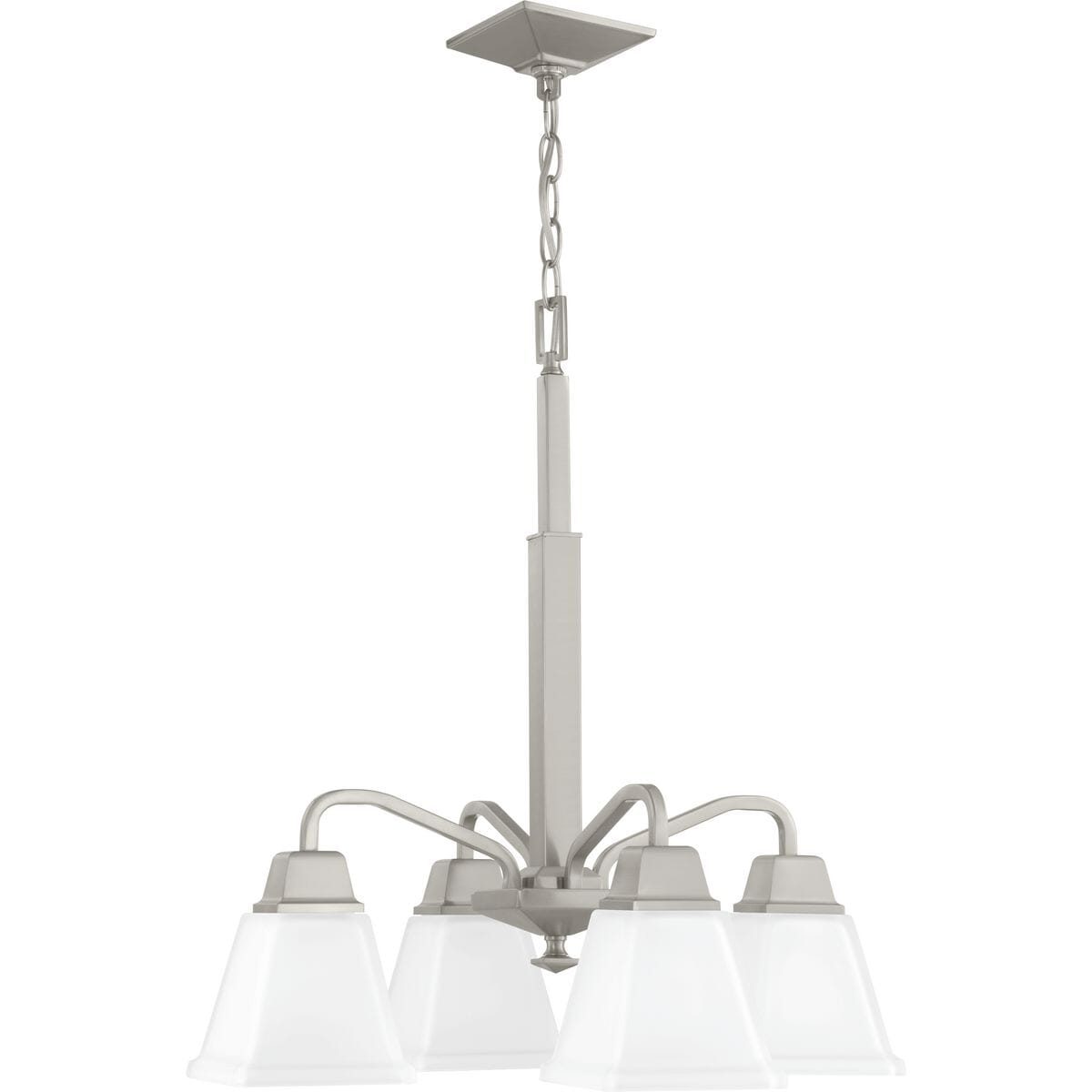 Brushed Nickel Four Light Chandelier from the Clifton Heights Collection