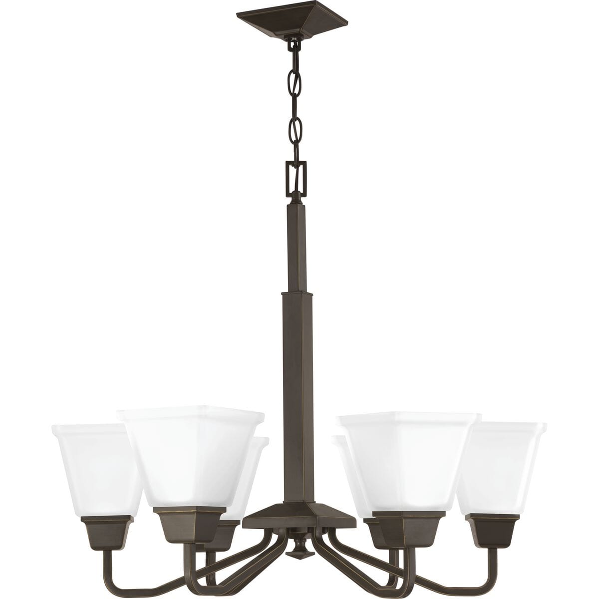 Antique Bronze Six Light Chandelier from the Clifton Heights Collection