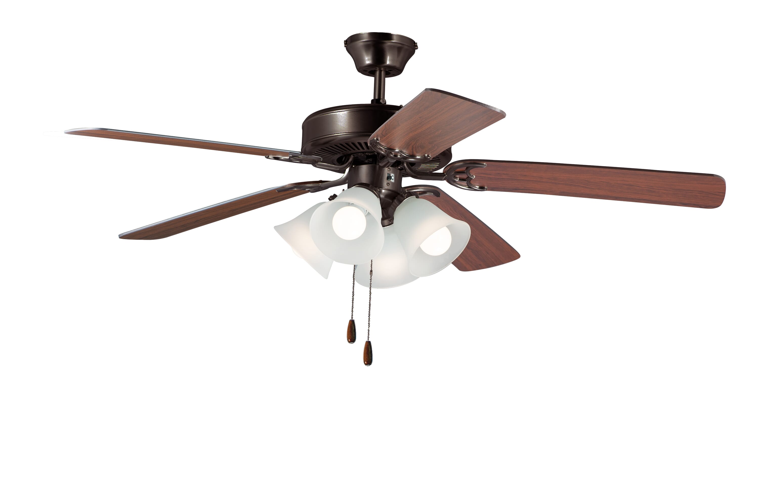 Maxim Transitional 4-Light 52" Indoor Ceiling Fan in Oil Rubbed Bronze and Walnut and Pecan - 89907FTOIWP