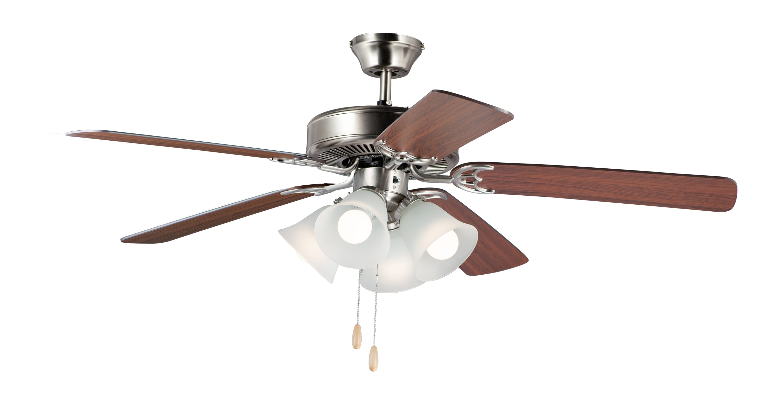 Maxim Transitional 4-Light 52"" Indoor Ceiling Fan in Satin Nickel and Walnut and Pecan - 89907FTSNWP -  Maxim Lighting