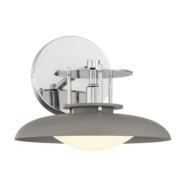 Savoy House Gavin 1-Light Wall Sconce in Gray with Polished Nickel Accents Savoy House Gavin 1-Light Wall Sconce in Gray with Polished Nickel Accents