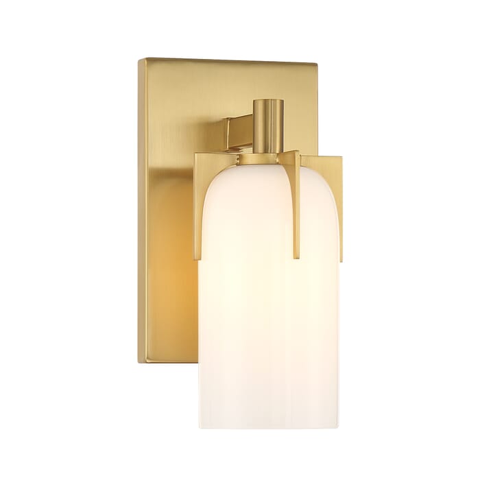 Caldwell 1-Light Bathroom Vanity Light in Warm Brass Caldwell 1-Light Bathroom Vanity Light in Warm Brass