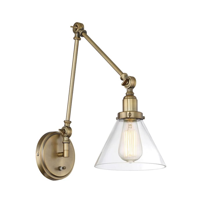 Savoy House Drake 1-Light Adjustable Wall Sconce in Warm Brass Savoy House Drake 1-Light Adjustable Wall Sconce in Warm Brass