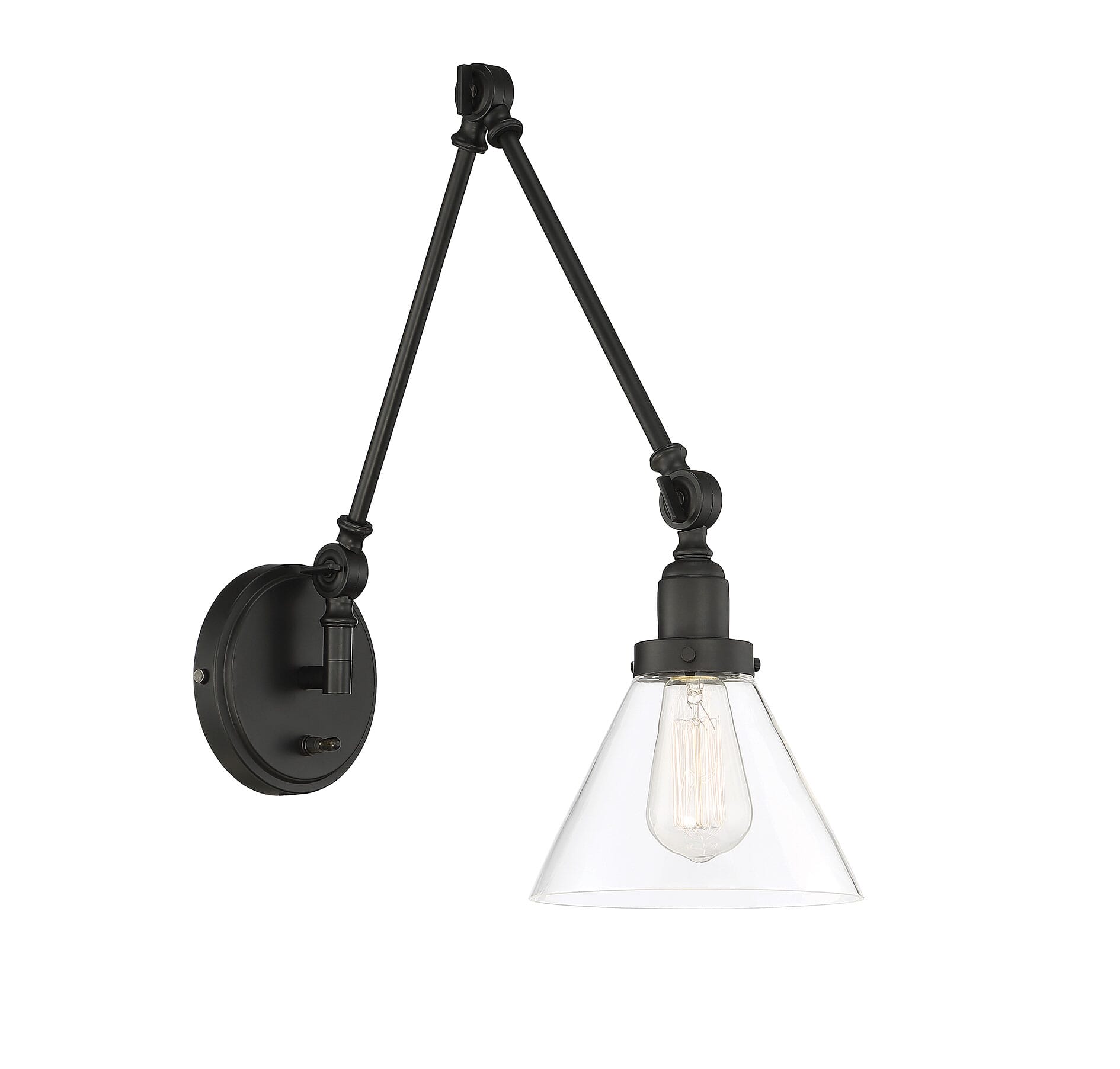 Savoy House Drake 1-Light Adjustable Wall Sconce in Matte Black