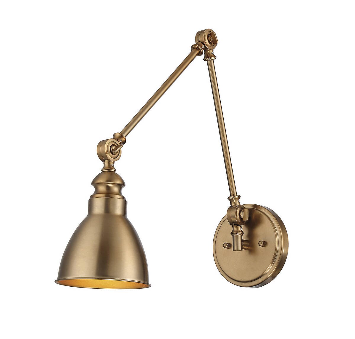 Adjustable Wall Sconce in Warm Brass - LightsOnline.com