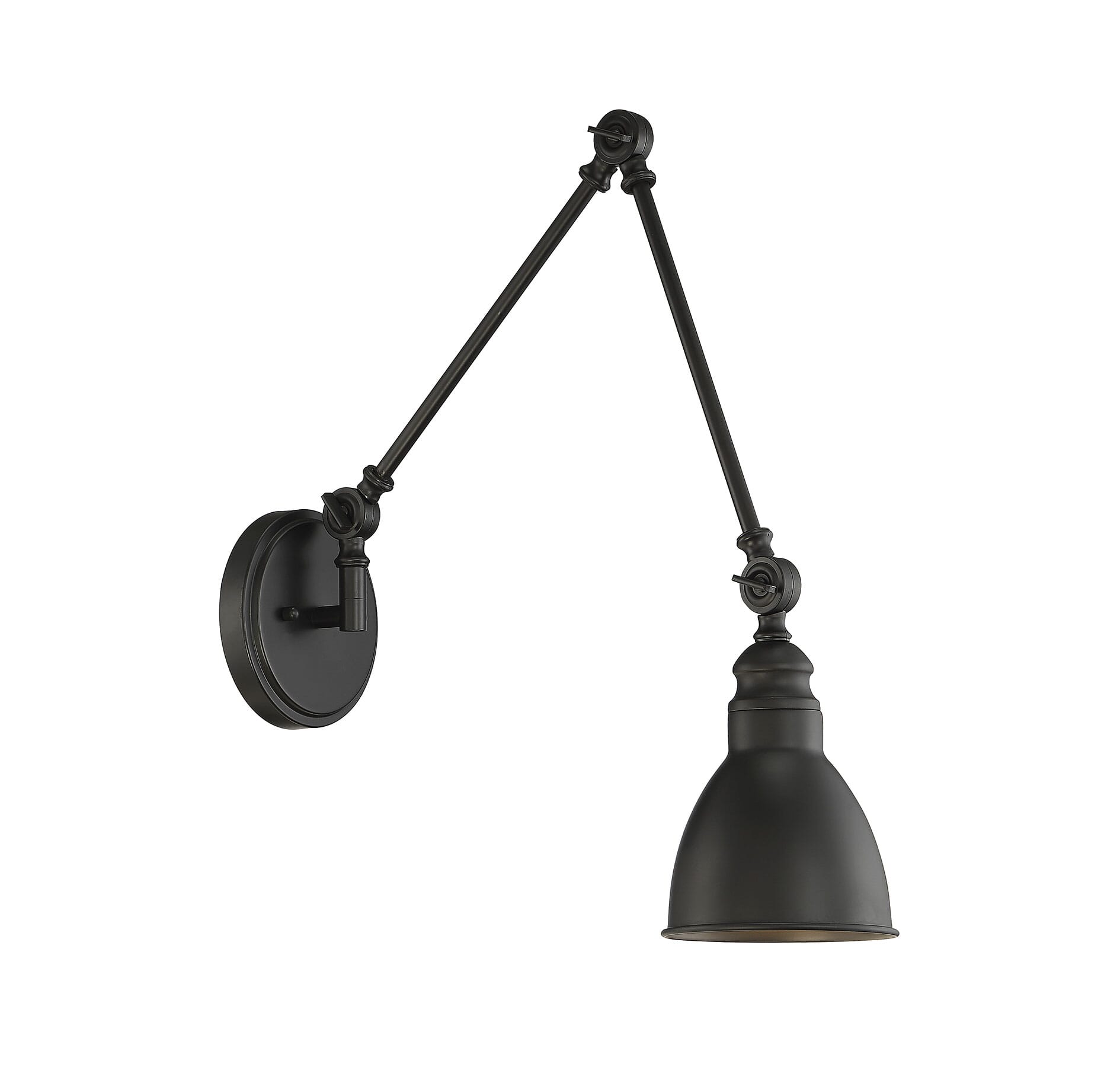 Savoy House Dakota 1-Light Adjustable Wall Sconce in Matte Black