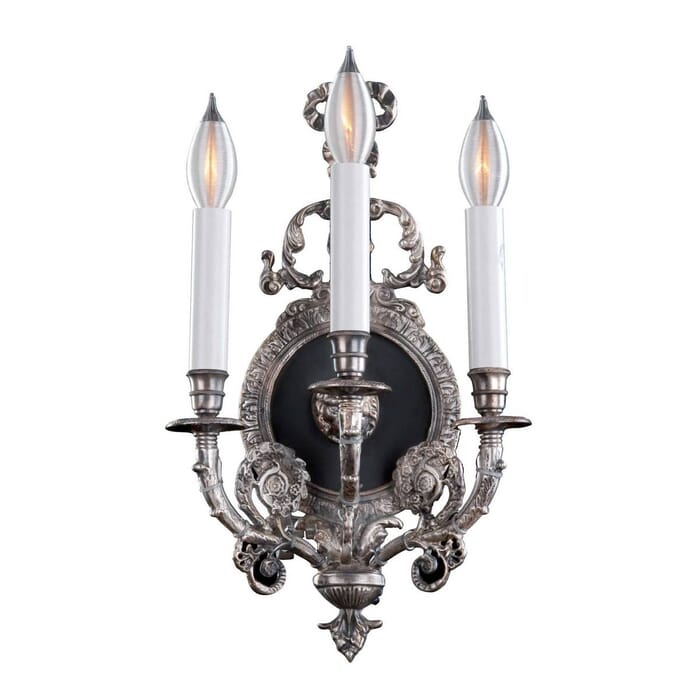 Savoy House Empire - XIV Century 3-Light Wall Sconce in Silver Savoy House Empire - XIV Century 3-Light Wall Sconce in Silver