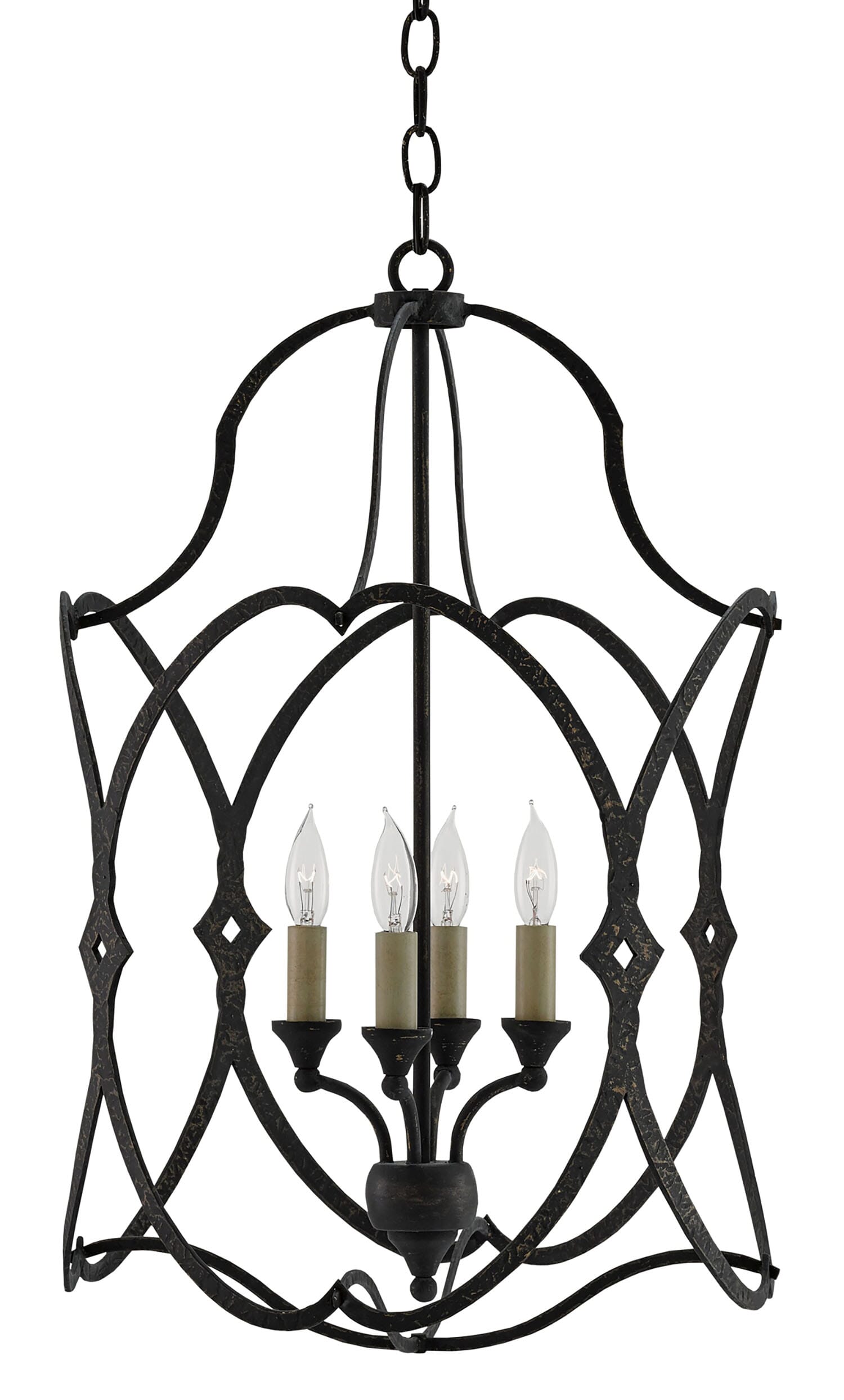 4-Light 25" Charisma Small Lantern in French Black